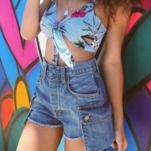 Carmar Titania Cargo Pockets Denim shorts Size 25 Rare